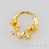 HEART AND ROSE VINE SEPTUM CLICKER RING 316L SURGICAL STEEL